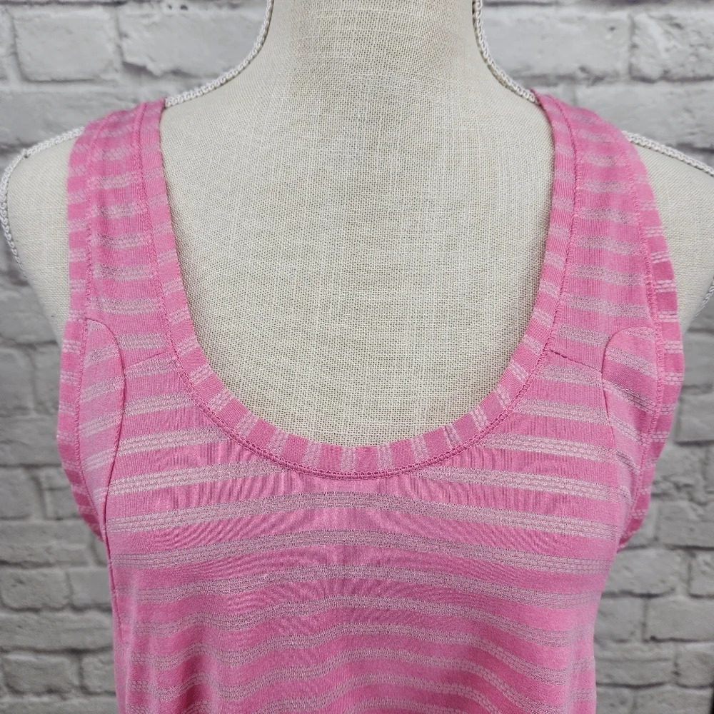 Zyia Active Pink Striped Nimbus Split Back Workout Running Tank Top Size Small - Picture 5 of 14